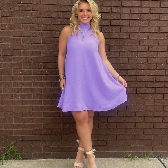 Elegant Lavender Halter Dress - Picture 1 of 3